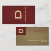 リボンの真鍮の名刺 名刺 (正面/裏面)