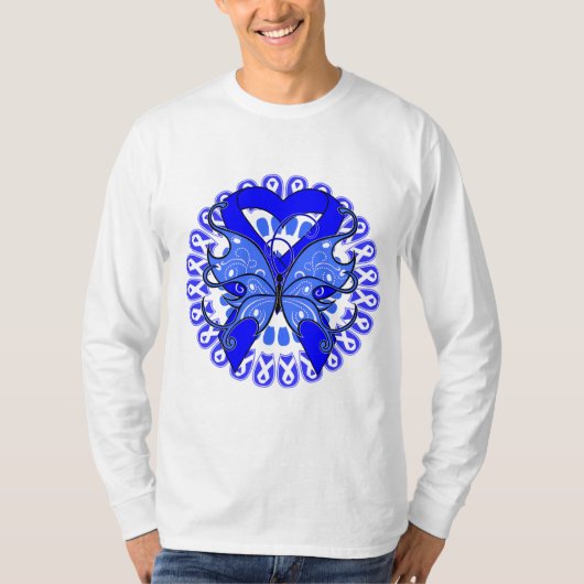 リボンの膠着のSpondylitisの蝶円 Tシャツ (正面)