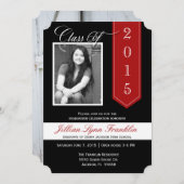 リボンの色のグラデーションの発表の変更 招待状 (正面/裏面)