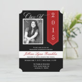 リボンの色を変更する 卒業式のお知らせ 招待状 (スタンド正面)