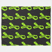 リボンの裂け目/バッカス…ライム フリースブランケット (正面(横))