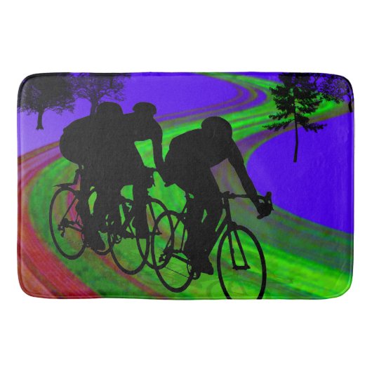 リボンの道のサイクリングのトリオ バスマット (正面)