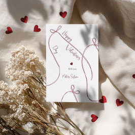 リボンの飾り – 現代風ハッピーバレンタインデー シーズンカード