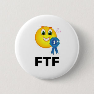 リボンのGeocachingのスワッグを見つける最初にFTF 缶バッジ