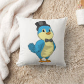 リボンをつけた鳥の花婿 クッション (ブランケット)