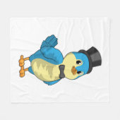 リボンをつけた鳥の花婿 フリースブランケット (正面(横))