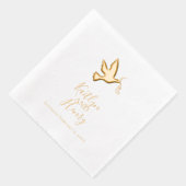 リボンを二つモダン結婚持つ 箔ナプキン (右)