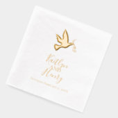 リボンを二つモダン結婚持つ 箔ナプキン (左)