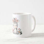 リボンを付けたシマウマの子 コーヒーマグカップ (正面右)