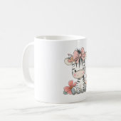 リボンを付けたシマウマの子 コーヒーマグカップ (正面左)