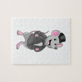 リボンを付けた新婦のネズミ ジグソーパズル (横)