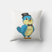 リボンを付けた新郎としての鳥 クッション (裏面)