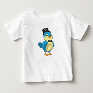 リボンを付けた新郎としての鳥 ベビーTシャツ