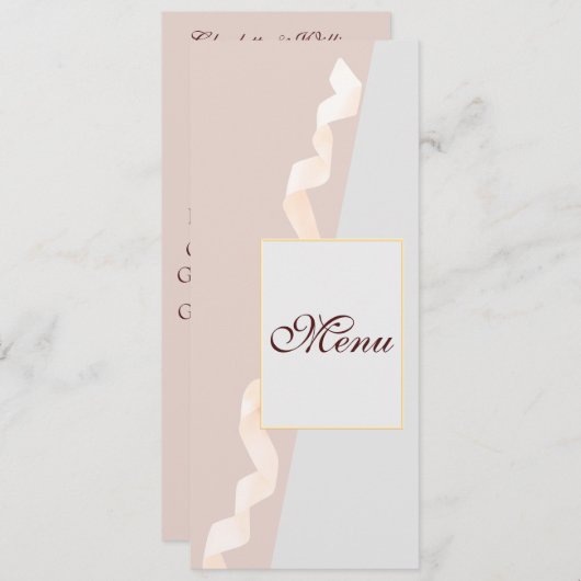 リボンを使用したソフトな紫とグレーの効果 メニュー (正面/裏面)