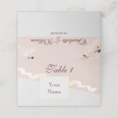 リボンを使用したソフト紫とグレーの効果c プレイスカード (外部開封)