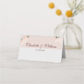 リボンを使用したソフト紫とグレーの効果c プレイスカード (裏面)