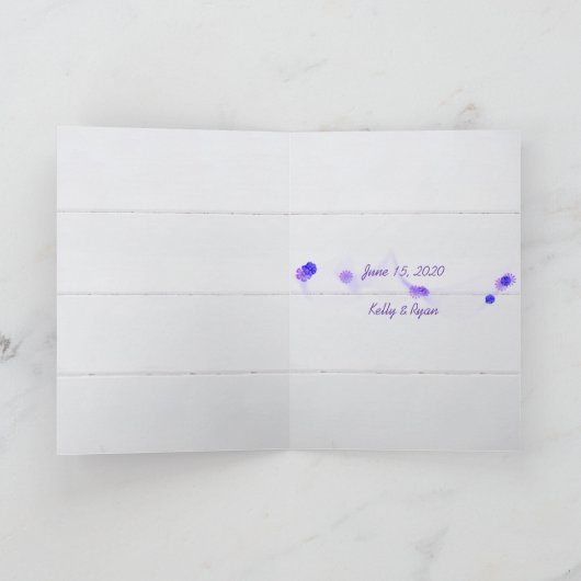 リボンを使用して白いひな形で日付を保存 案内状 (内部)