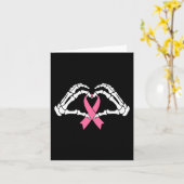 リボンを手に持つスケルトンのハロウィン衣装 カード (黄色い花)