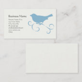 リボンを持つ青いすずめ 名刺 (正面/裏面)