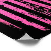 リボンアメリカ国旗Usa乳がん認識度G ポスター (角)