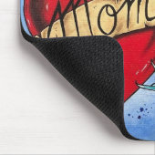 リボンアートマウスパッドを使用した「ママとパパ」ハート マウスパッド (コーナー)