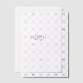 リボンイニシャル ベラム紙招待状 (オフセット (招待状))