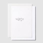 リボンイニシャル ベラム紙招待状 (オフセット)