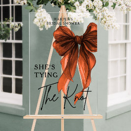 リボンウェルカムボード 結婚式 Rust Orange アクリルサイン