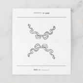 リボンエレガント弓の手描きドードル結婚ズ プレイスカード (外部開封)