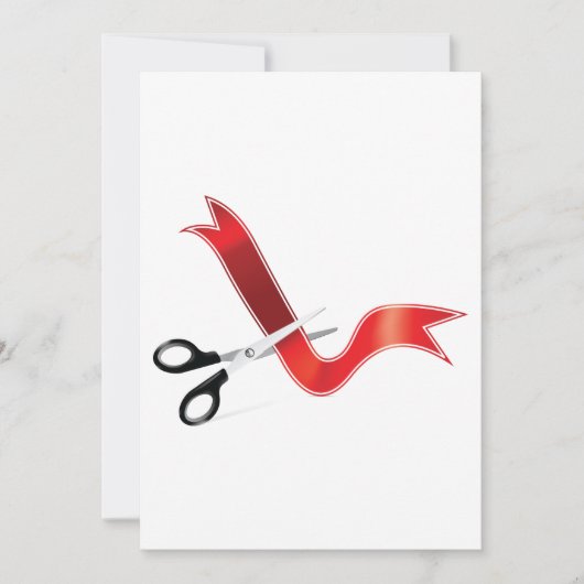 リボンカット 招待状 (正面)