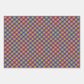 リボンカラフルチェックパターン ラッピングペーパーシート (正面)