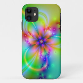 リボンカラフル付きの花 iPhone 11 ケース