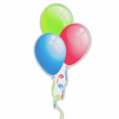 リボンカラフル付きバルーン シール (正面)