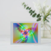 リボンカラフル付きフラワー ポストカード (スタンド正面)