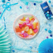 リボンキャンディジャールかわいいカラフルスイーツ ペーパープレート (パーティー)