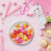 リボンキャンディジャールかわいいカラフルスイーツ ペーパープレート (パーティー)