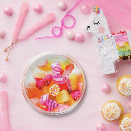 リボンキャンディジャールかわいいカラフルスイーツ ペーパープレート (パーティー)