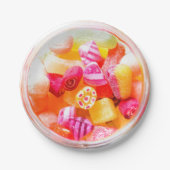 リボンキャンディジャールかわいいカラフルスイーツ ペーパープレート (正面)