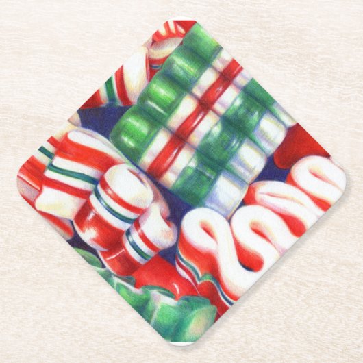 リボンキャンディダイヤモンド紙コースター ペーパーコースター (正面)