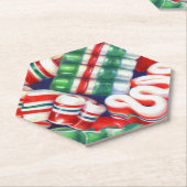 リボンキャンディ六角紙コースター ペーパーコースター (アングル)