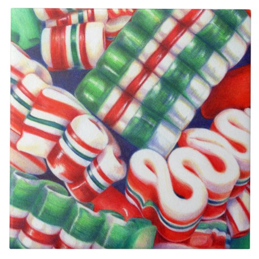 リボンキャンディ6x6セラミックタイル タイル (正面)