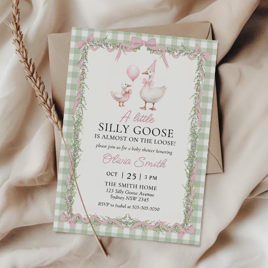 リボンギンガム シリーゴース ベビーシャワー 招待状