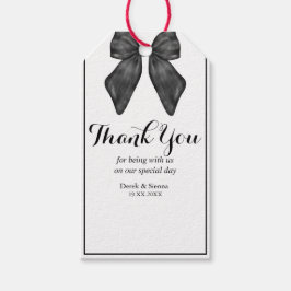 リボンクラシカルボウブラック&ホワイト結婚ズギフト ギフトタグ