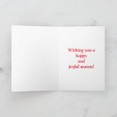 リボンクリストマスツリーデザイングリーティングクリスマスカード シーズンカード (内部)