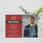 リボンクロス卒業招待状 招待状 (スタンド正面)