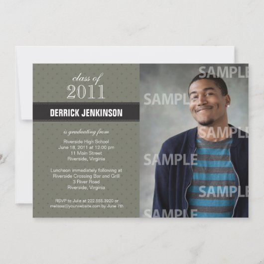 リボンクロス卒業招待状 招待状 (正面)