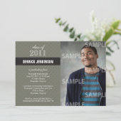 リボンクロス卒業招待状 招待状 (スタンド正面)