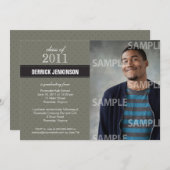 リボンクロス卒業招待状 招待状 (正面/裏面)