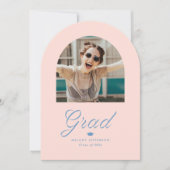 リボングラードアーチ写真卒業 招待状 (正面)