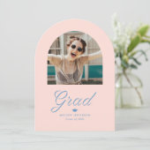 リボングラードアーチ写真卒業 招待状 (スタンド正面)